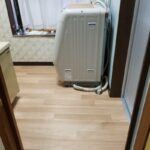 洗面所　after
床板を解体し新しいものに交換しました。
洗濯パンは劣化も進んでいたのと、洗濯パン内にゴミが溜まりやすいため今回撤去し直付の排水口に交換しました。
